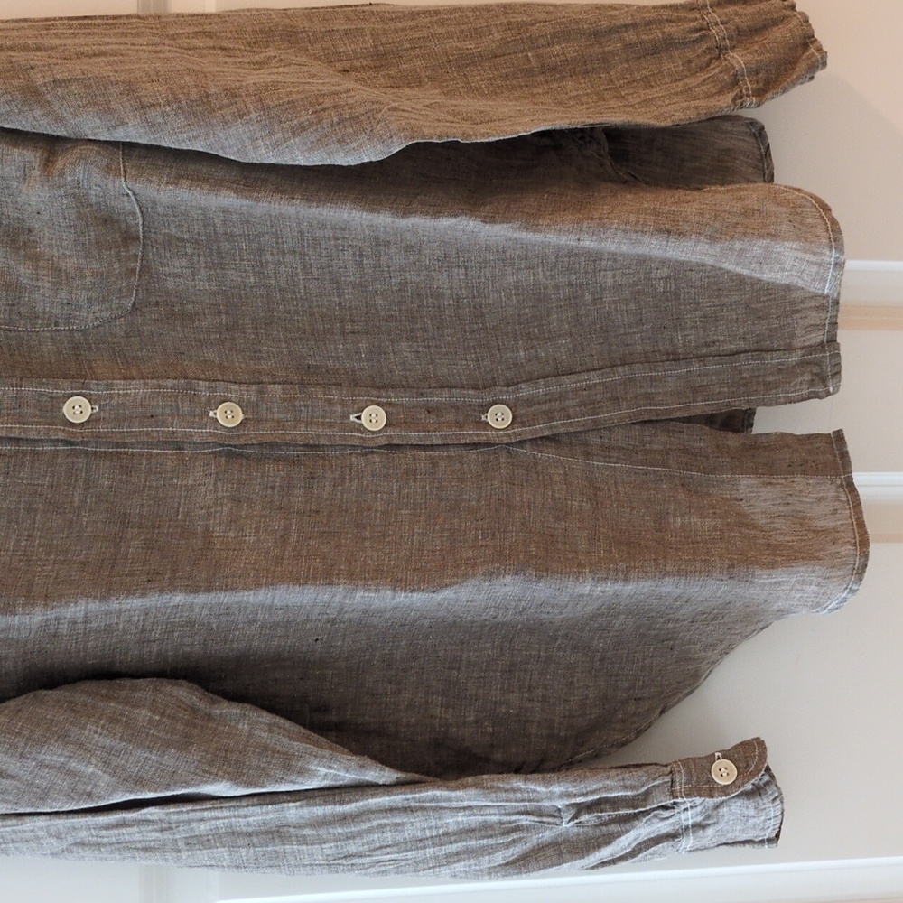 CP Shades tunic button up Shirt pocket semi sheer Coastal… - Picture 4 of 12